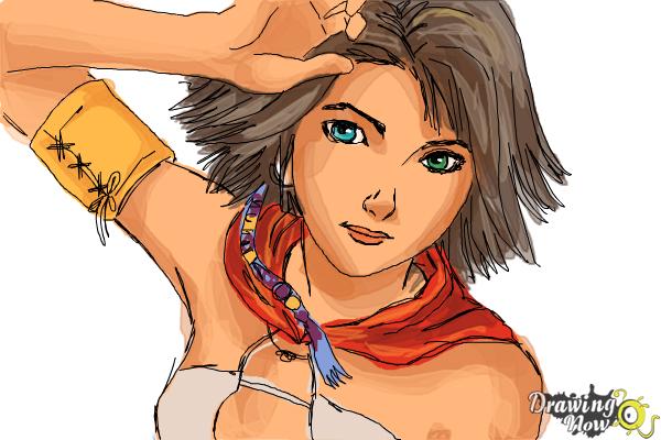 How to Draw Yuna from Final Fantasy - Step 10