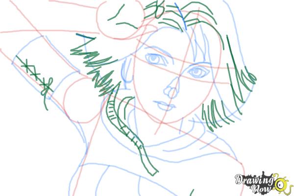 How to Draw Yuna from Final Fantasy - Step 8