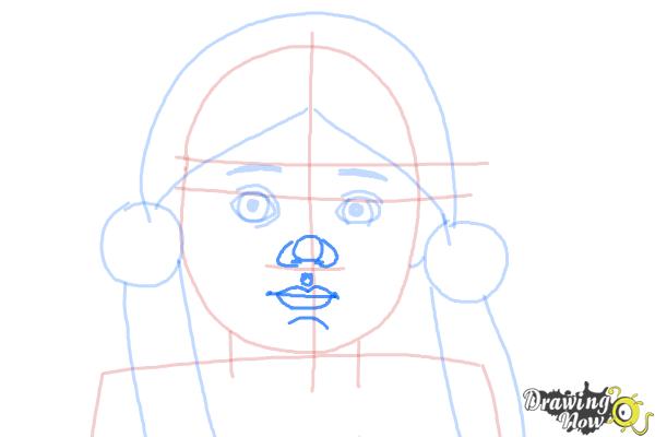 How to Draw Kaya, Doll from American Girl - Step 6