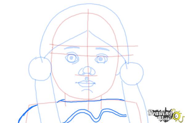 How to Draw Kaya, Doll from American Girl - Step 7