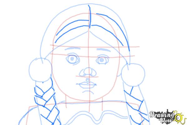 How to Draw Kaya, Doll from American Girl - Step 8