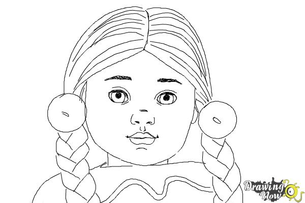 How to Draw Kaya, Doll from American Girl - Step 9 How to Draw Kaya, Doll from American Girl - Step 9