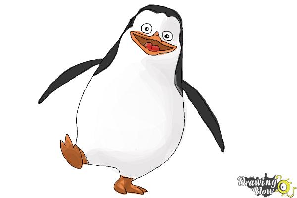 How to Draw Private from The Penguins Of Madagascar - Step 10