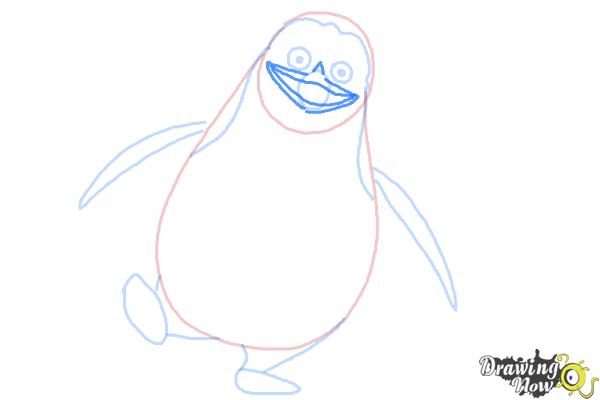 How to Draw Private from The Penguins Of Madagascar - Step 7