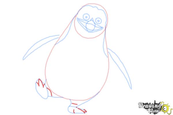 How to Draw Private from The Penguins Of Madagascar - Step 8