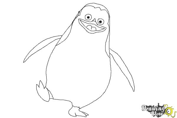 How to Draw Private from The Penguins Of Madagascar - Step 9