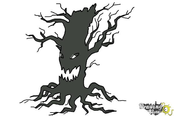 How to Draw a Scary Tree - Step 10