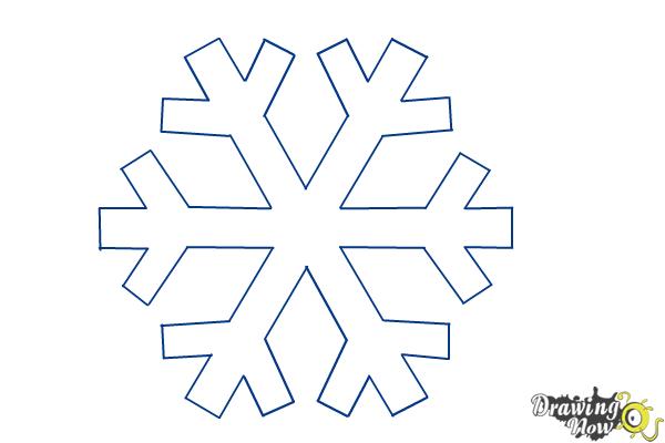 How to Draw a Simple Snowflake - Step 7 How to Draw a Simple Snowflake - Step 7