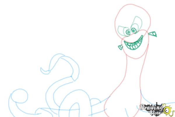 How to Draw Dave, Dr. Octavius Brine from The Penguins Of Madagascar - Step 7