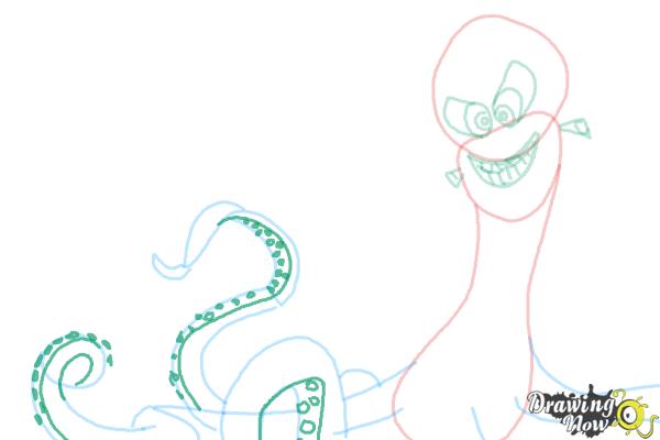 How to Draw Dave, Dr. Octavius Brine from The Penguins Of Madagascar - Step 8