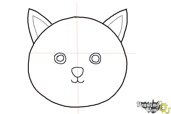 How to Draw a Simple Cat Face - Step 5