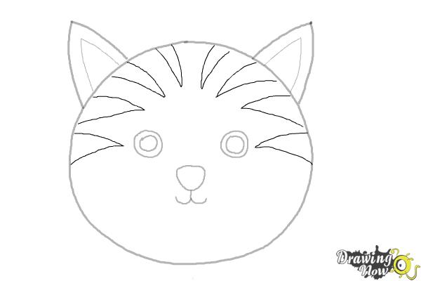 How to Draw a Cat Face - DrawingNow