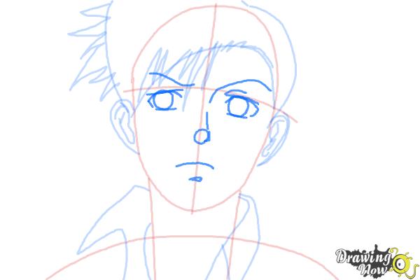 How to Draw Rock, Rokuro Okajima from Black Lagoon - Step 6