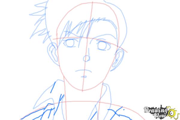 How to Draw Rock, Rokuro Okajima from Black Lagoon - Step 7