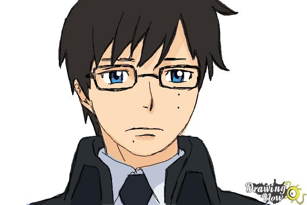 How to Draw Yukio Okumura from Ao No Exorcist, Blue Exorcist - Step 10 How to Draw Yukio Okumura from Ao No Exorcist, Blue Exorcist - Step 10