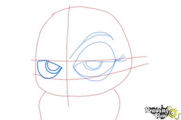 How to Draw Eva from The Penguins of Madagascar - Step 6