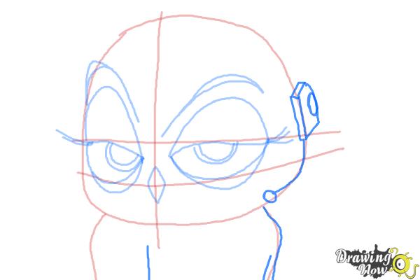 How to Draw Eva from The Penguins of Madagascar - Step 8