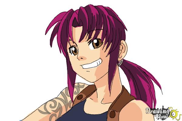 How to Draw Revy, Rebecca Lee from Black Lagoon - Step 10