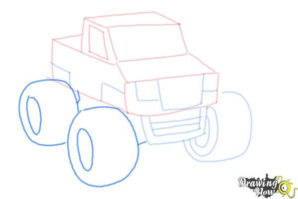 How to Draw a Monster Truck Step by Step - Step 10