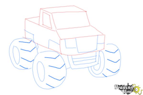 How to Draw a Monster Truck Step by Step - Step 11