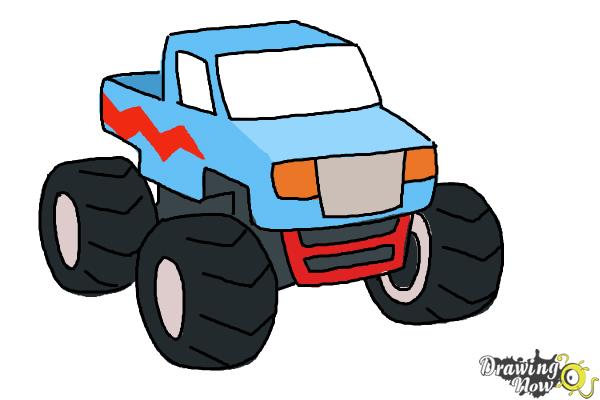 How to Draw a Monster Truck Step by Step - Step 13