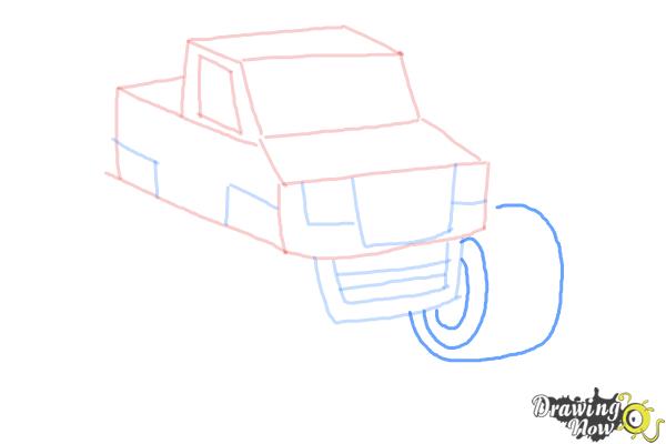 How to Draw a Monster Truck Step by Step - Step 9