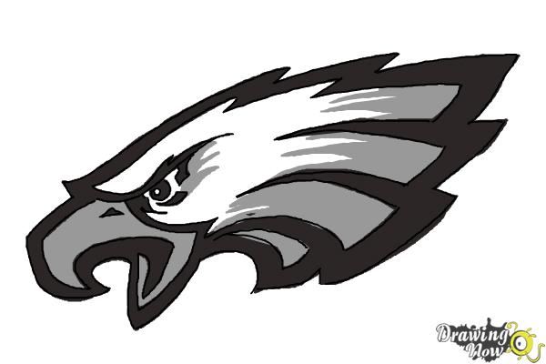 How to Draw Philadelphia Eagles Logo, Nfl Team Logo - Step 10