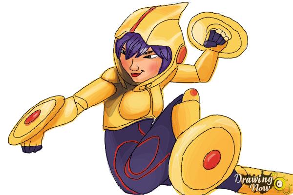 How to Draw Gogo Tomago from Big Hero 6 - Step 10