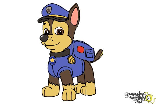 to Draw Chase from Paw Patrol - DrawingNow