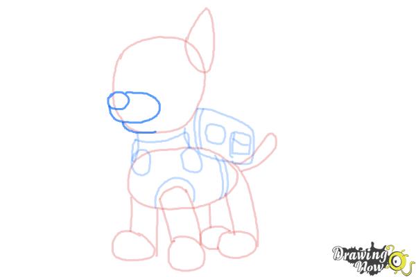 How to Draw Chase from Paw Patrol - Step 7