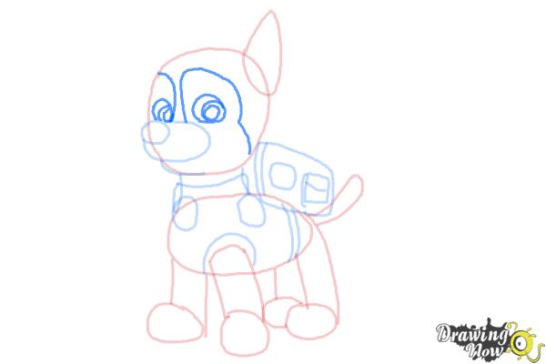 How to Draw Chase from Paw Patrol - Step 8