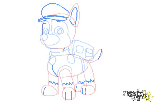 How to Draw Chase from Paw Patrol - Step 9