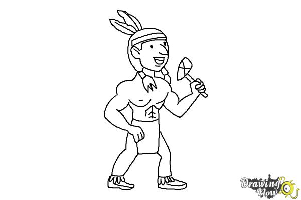 How to Draw Native Americans - Step 9