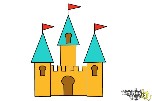 How to Draw a Simple Castle - Step 8