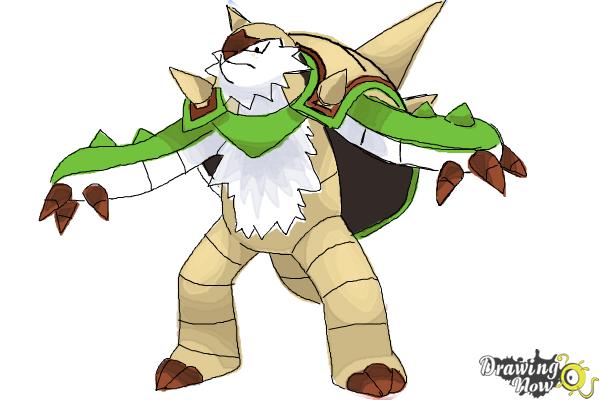 How to Draw Chesnaught from Pokemon - Step 10