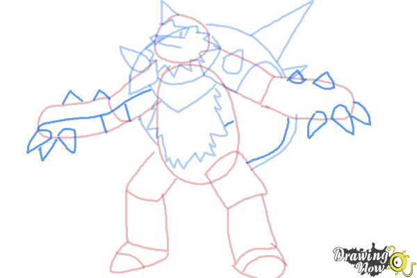 How to Draw Chesnaught from Pokemon - Step 7