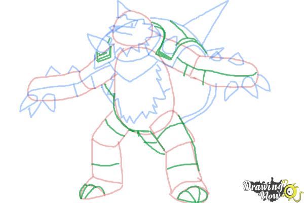 How to Draw Chesnaught from Pokemon - Step 8 How to Draw Chesnaught from Pokemon - Step 8
