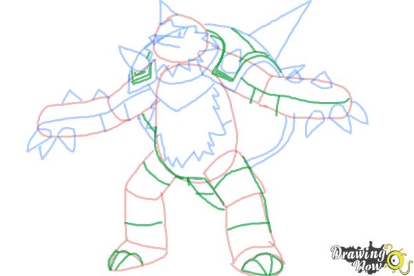 How to Draw Chesnaught from Pokemon - Step 8