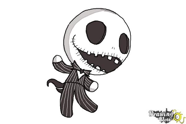 How to Draw Chibi Jack Skellington - DrawingNow