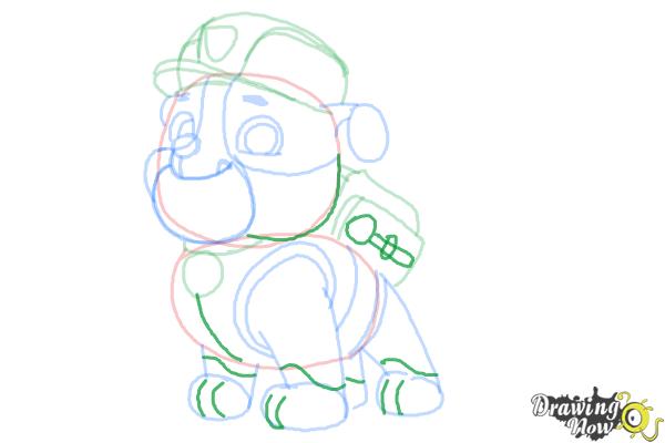 How to Draw Rubble Paw Patrol - Step 11