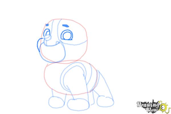 How to Draw Rubble Paw Patrol - Step 7
