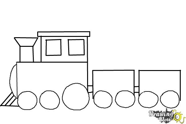 How to Draw a Simple Train - DrawingNow