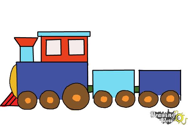 How to Draw a Simple Train - Step 8