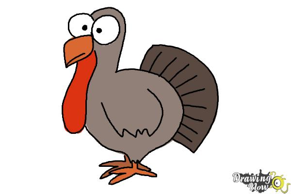 how to draw a turkey step by step