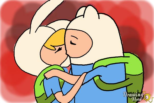 How to Draw Finn And Fionna Kissing - Step 10