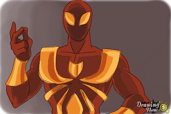 How to Draw Iron Spider Armor - DrawingNow