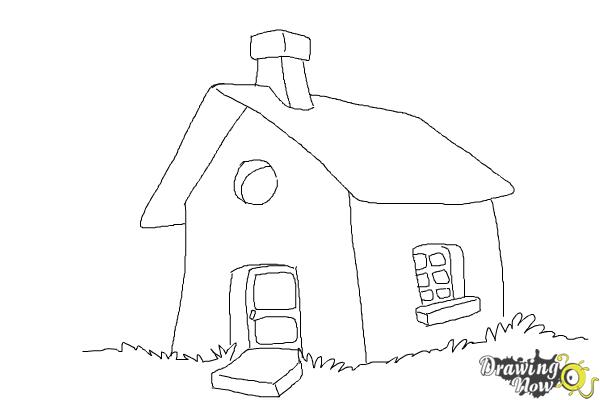 How to Draw a Simple House - Step 10