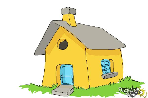 How to Draw a Simple House - Step 11