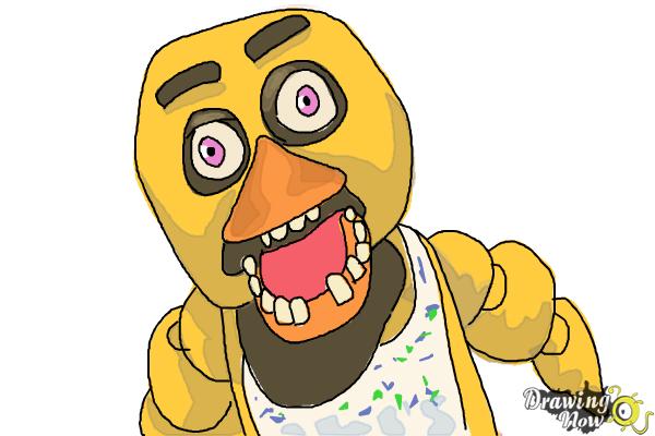 How to Draw Chica from Five Nights At Freddy'S - Step 10