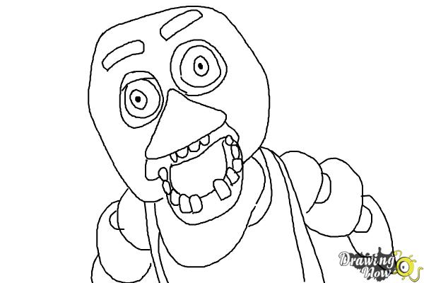 How to Draw Chica from Five Nights At Freddy'S - Step 9